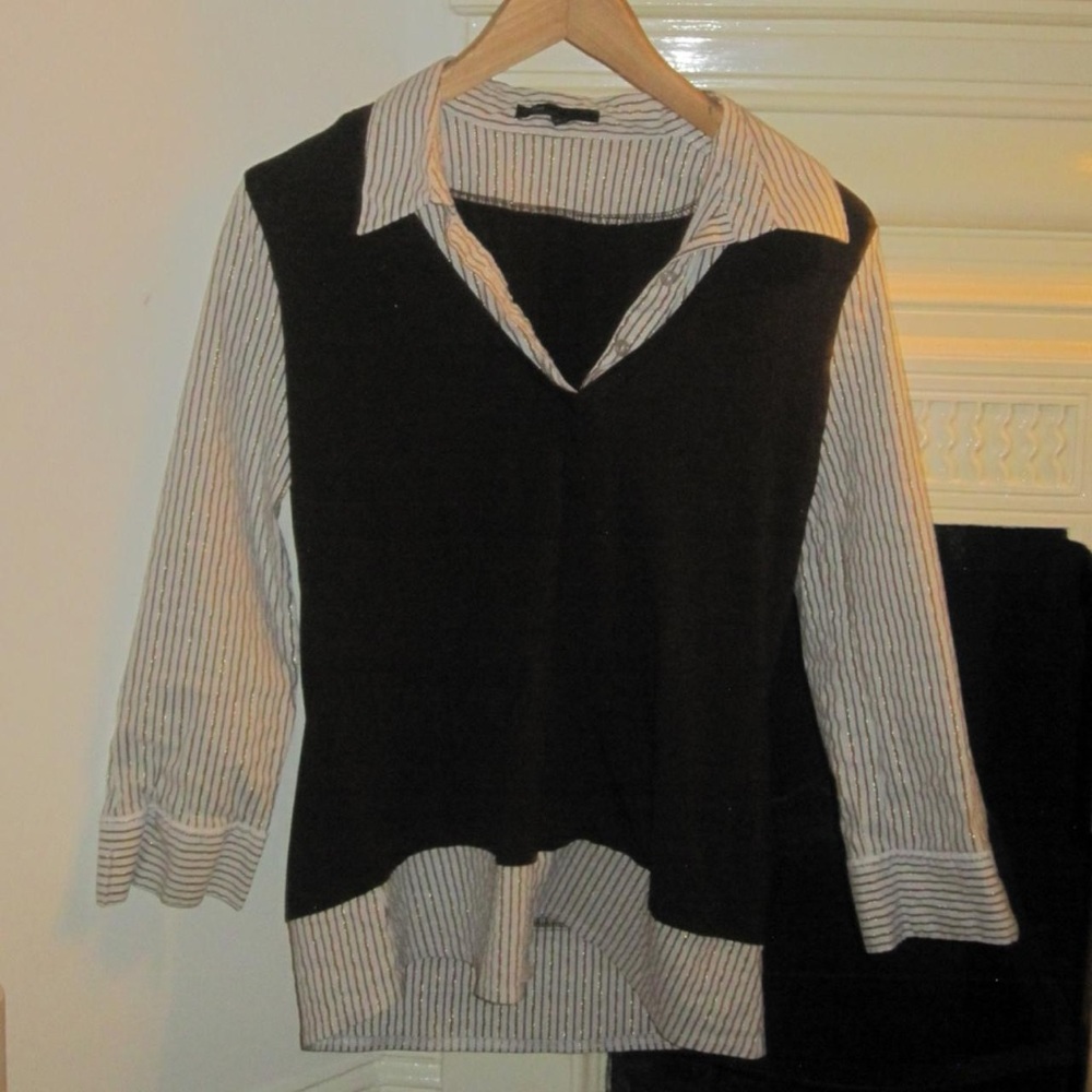 90s vintage preppy school - office style shirt